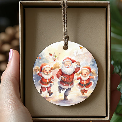 Santa Claus and Kids Festive Holiday Ornament product type
