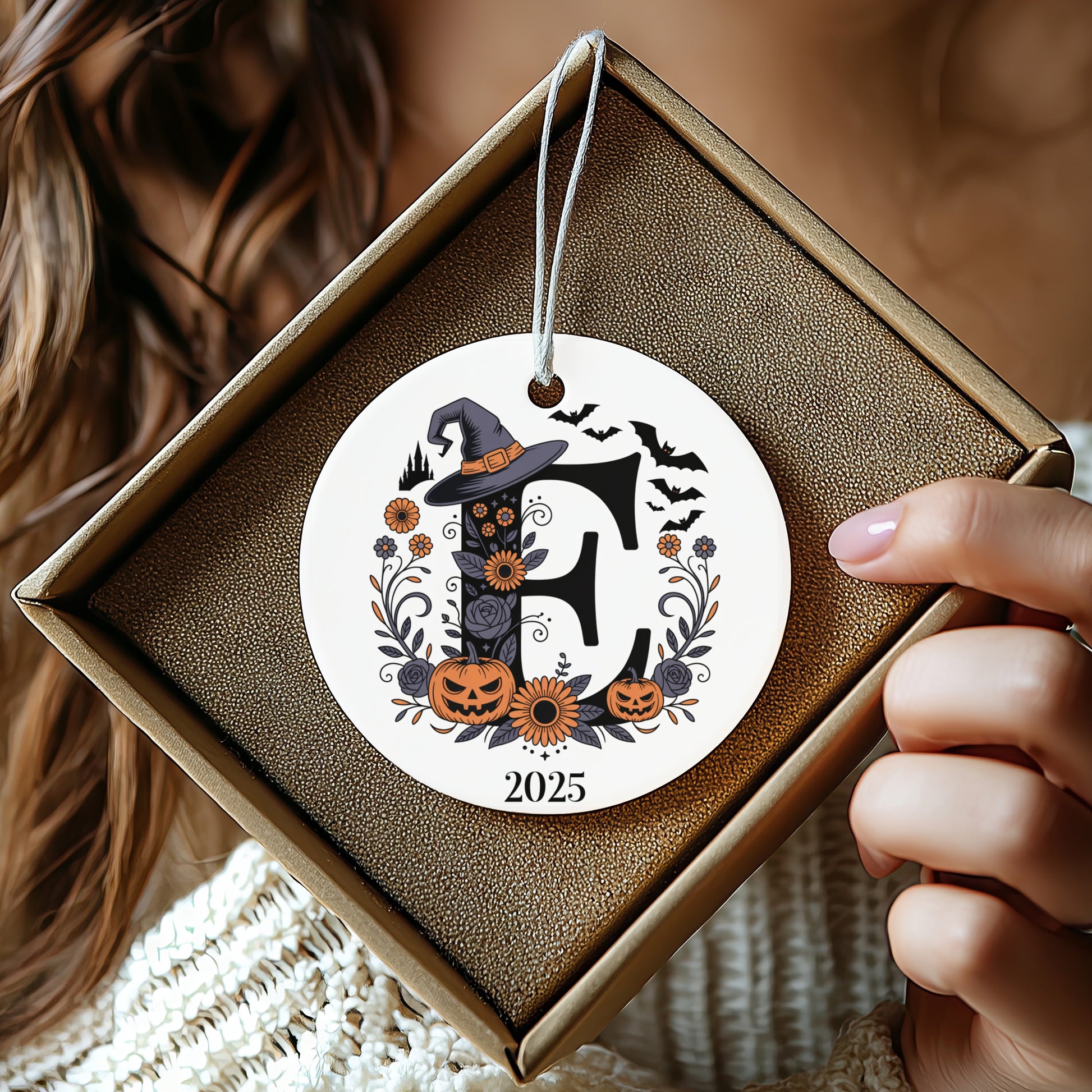 Personalized Halloween Monogram 2025 Ornament product