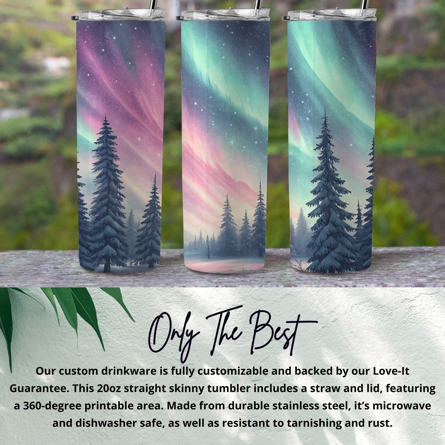 Aurora Borealis 20oz Straight Skinny Tumbler