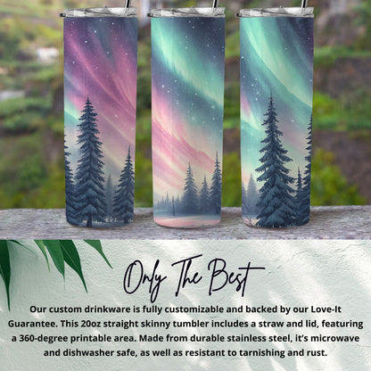 Aurora Borealis 20oz Straight Skinny Tumbler
