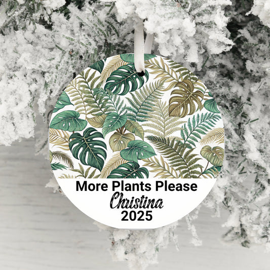 More Plants Please Personalized Holiday Ornament product