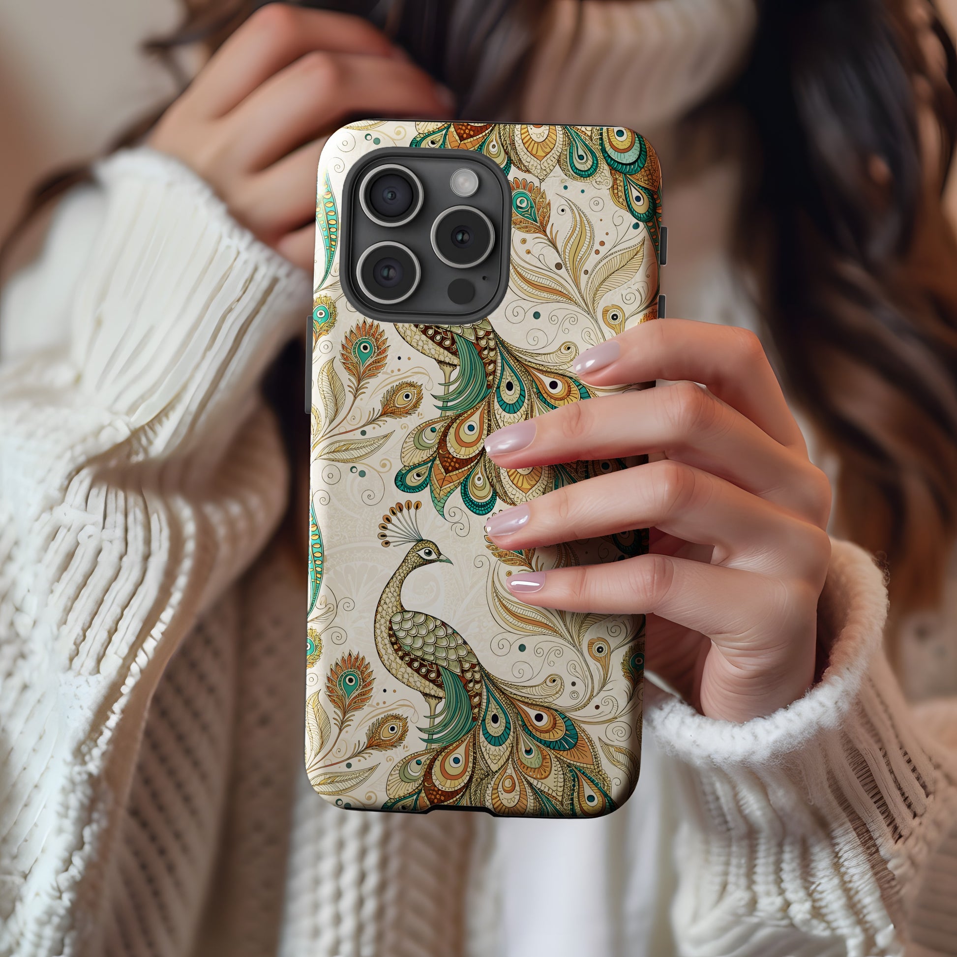 Elegant Peacock Design Phone Case for Stylish Protection