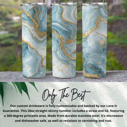 Elegant Marble Design 20oz Skinny Tumbler Drinkware